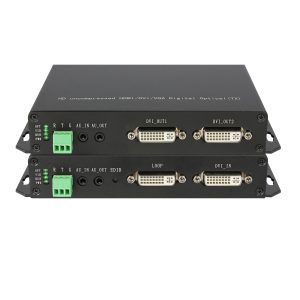 1920×1200@60Hz DVI Fiber Optic Extender, SFP LC Single-Mode, RS232, Audio, Optional KVM, up to 20km