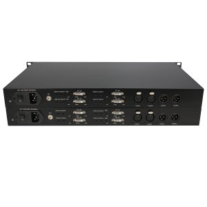 2-Channel Bidirectional DVI + XLR Audio Fiber Optic Extender 20km Single-Mode Single-Fiber FC, 1920×1200@60Hz, Rack-Mount