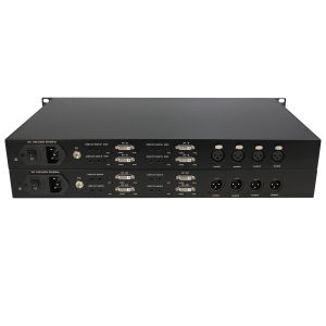 4-Channel DVI + XLR Audio Fiber Optic Extender 20km Single-Mode Single-Fiber FC, 1920×1200@60Hz, Rack-Mount