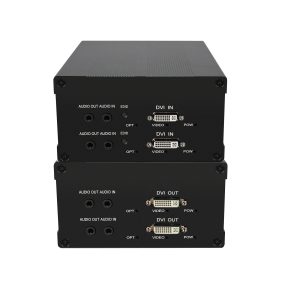 2-Channel DVI Fiber Optic Extender 20km Single-Mode Single-Fiber FC, 1920×1200@60Hz, 2CH Audio