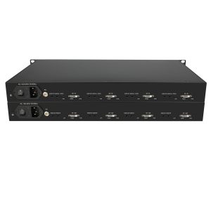 4-Channel DVI + 3.5mm Audio Fiber Optic Extender 20km Single-Mode Single-Fiber FC, 1920×1200@60Hz, Rack-Mount