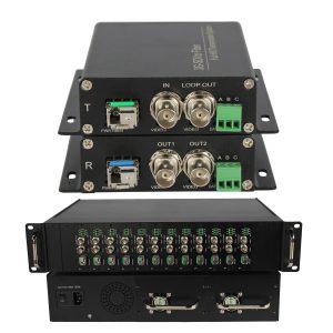 3G-SDI Fiber Optic Extender with SDI Loop Out, RS485 & TALLY, LC Single-Mode/Multimode, Up to 20km
