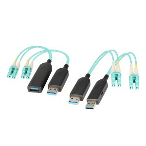 USB 3.1 Gen2 Fiber Optic Extender 100m, 10Gbps, Type-A Male to Female / Male to Male, OM3/OM4 LC Multimode