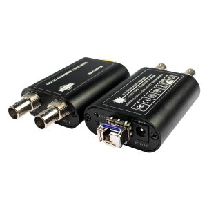 3G-SDI Fiber Optic Extender with Reclocking & Loop Out, 20km Single-Fiber LC, 1080p60 Mini SDI Converter