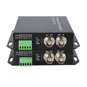 3G-SDI Fiber Optic Extender with SDI Loop Out & Bi-Directional RS485/RS232/RS422, 20km