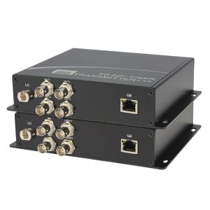 2-Channel 3G-SDI Fiber Optic Extender with Gigabit Ethernet, 20km Single-Fiber LC, 1080p60
