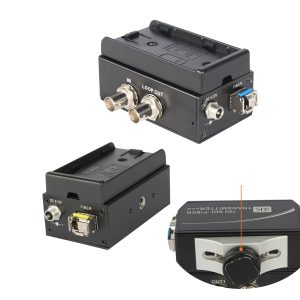12G-SDI Fiber Optic Extender with SDI Loop Out & 970 Battery Mount, 20km Single-Mode LC, 4K60