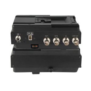 Bidirectional 12G-SDI Fiber Optic Extender with Dual V-Mount Plates, 20km Single-Mode LC, 4K
