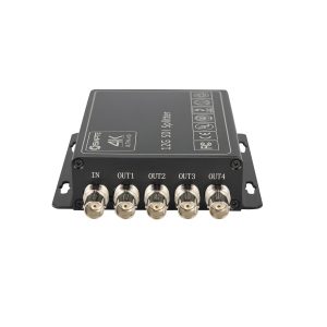 12G-SDI 1×4 Distribution Amplifier, 4K60Hz 12G/6G/3G/HD/SD-SDI, Reclocking, 4 BNC Outputs