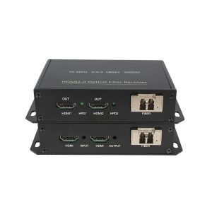 4K60 HDMI 2.0 Fiber Optic Extender, 18Gbps over Single OM3/OM4 LC Fiber, 300m Multimode, HDCP/DDC/CEC