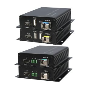 HDMI 2.0 Fiber Optic Extender, 10km Single-Mode LC, 4096×3840@30Hz, RS232, KVM & EDID, 16-Slot 2U Rackmount