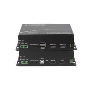 4K60 HDMI 2.0 Fiber Optic Extender with USB 2.0, RS232/RS485/RS422 & Audio, LC SFP, Up to 20km