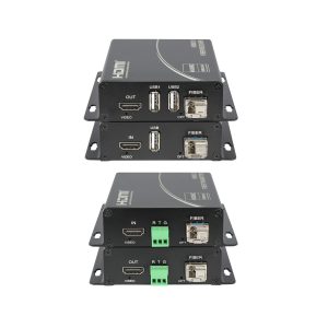 4K60 HDMI 2.0 Fiber Optic Extender with RS232 or USB KVM, LC SFP Single-Mode, Up to 20km