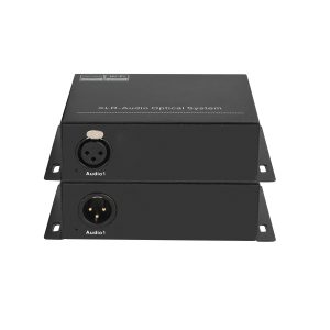 1-Channel Unidirectional XLR Audio Fiber Optic Extender, 24bit/192kHz, Single-Mode Single-Fiber, 20km