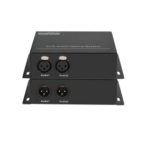 2-Channel Unidirectional XLR Audio Fiber Optic Extender, 24bit/192kHz, Single-Fiber, 20km