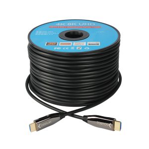 18Gbps 4K60 HDMI 2.0 Active Optical Cable, OM3 Multimode Fiber + Copper Hybrid Cable, Up to 100m