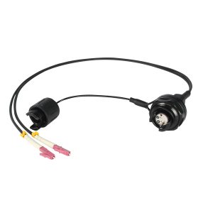 2-Channel OM4 Multimode Expanded-Beam Fiber Optic Circular Receptacle, IP67, Thread-Locking