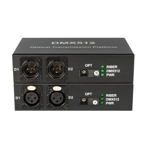 2-Channel XLR DMX512 Fiber Optic Extender 20km Single-Mode Single-Fiber SC/FC