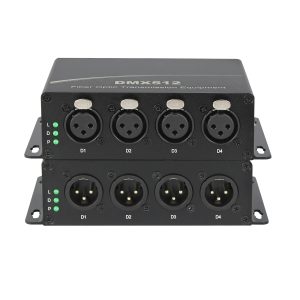 4-Channel XLR DMX512 Fiber Optic Extender 20km Single-Mode Single-Fiber SC/FC/LC, 1310/1550nm