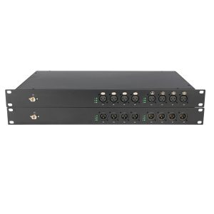 8-Channel XLR DMX512 Fiber Optic Extender 20km Single-Mode Single-Fiber LC, 1U Rackmount