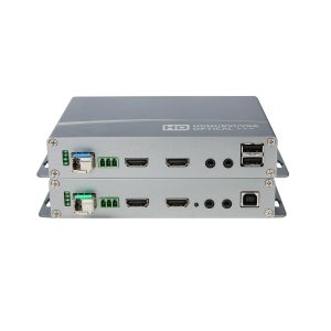 HDMI KVM Fiber Optic Extender with RS232 & Bi-Directional Audio, 10km Single-Mode LC, 1080p60