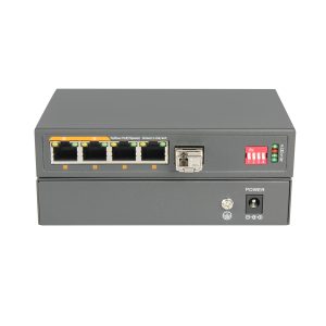 4-Port Gigabit Physically Isolated Fiber Media Converter with 10G SFP+, PoE Optional, TDM Transmission