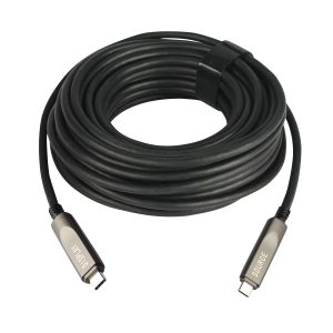 8K30Hz 60W PD Full-Function USB-C to USB-C AOC Fiber Cable, DP 1.4 + USB 3.1 Gen2 10Gbps 5–15m